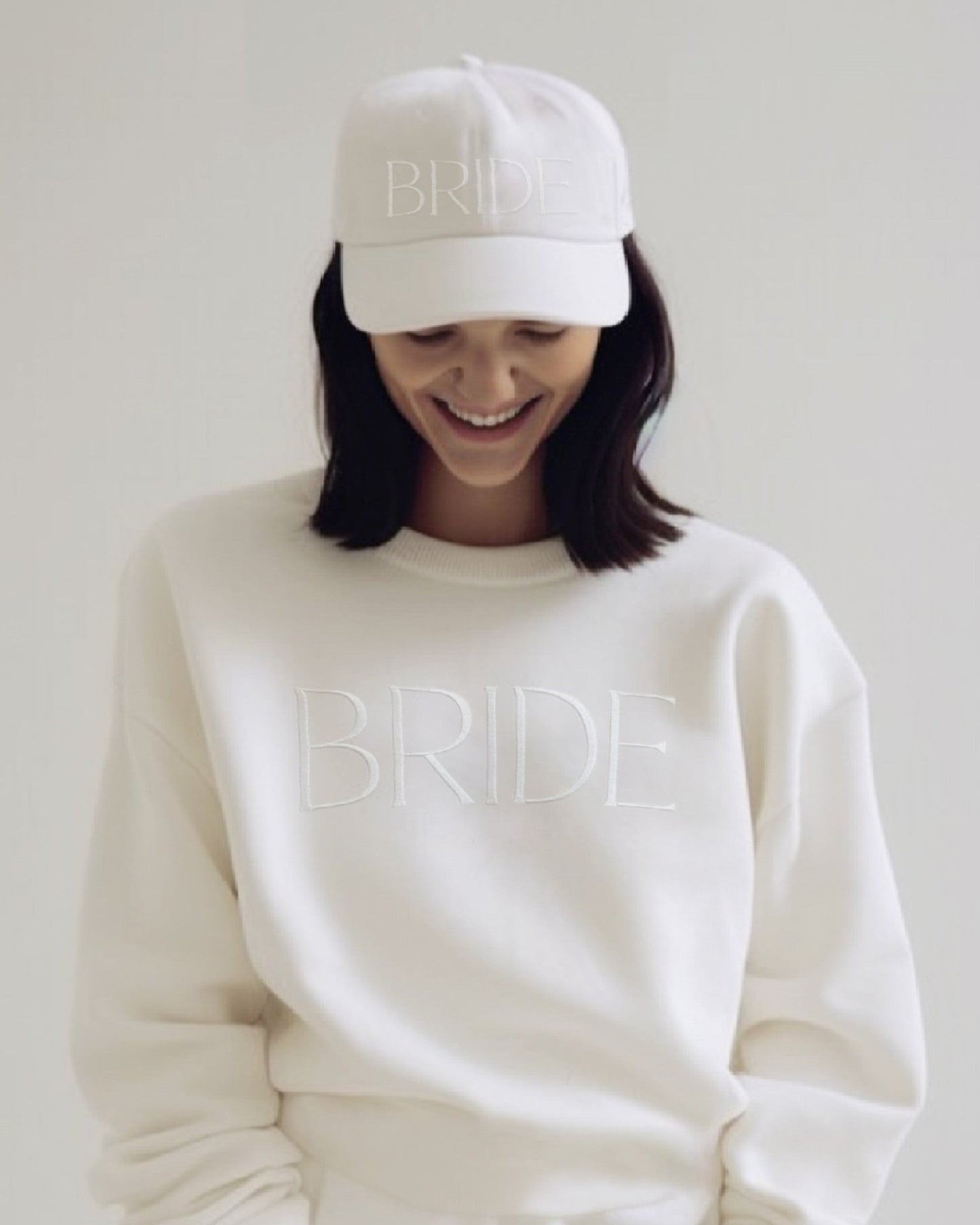 Embroidered BRIDE Sweatshirt - White