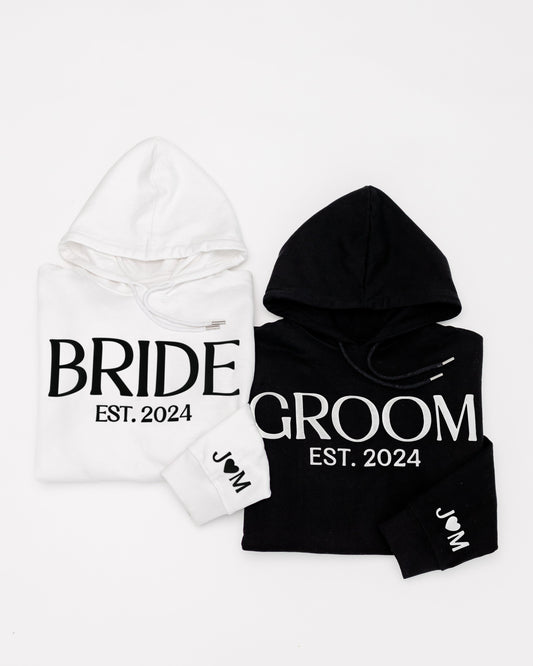 BRIDE + GROOM Hoodies & Joggers Set (3D Puff)