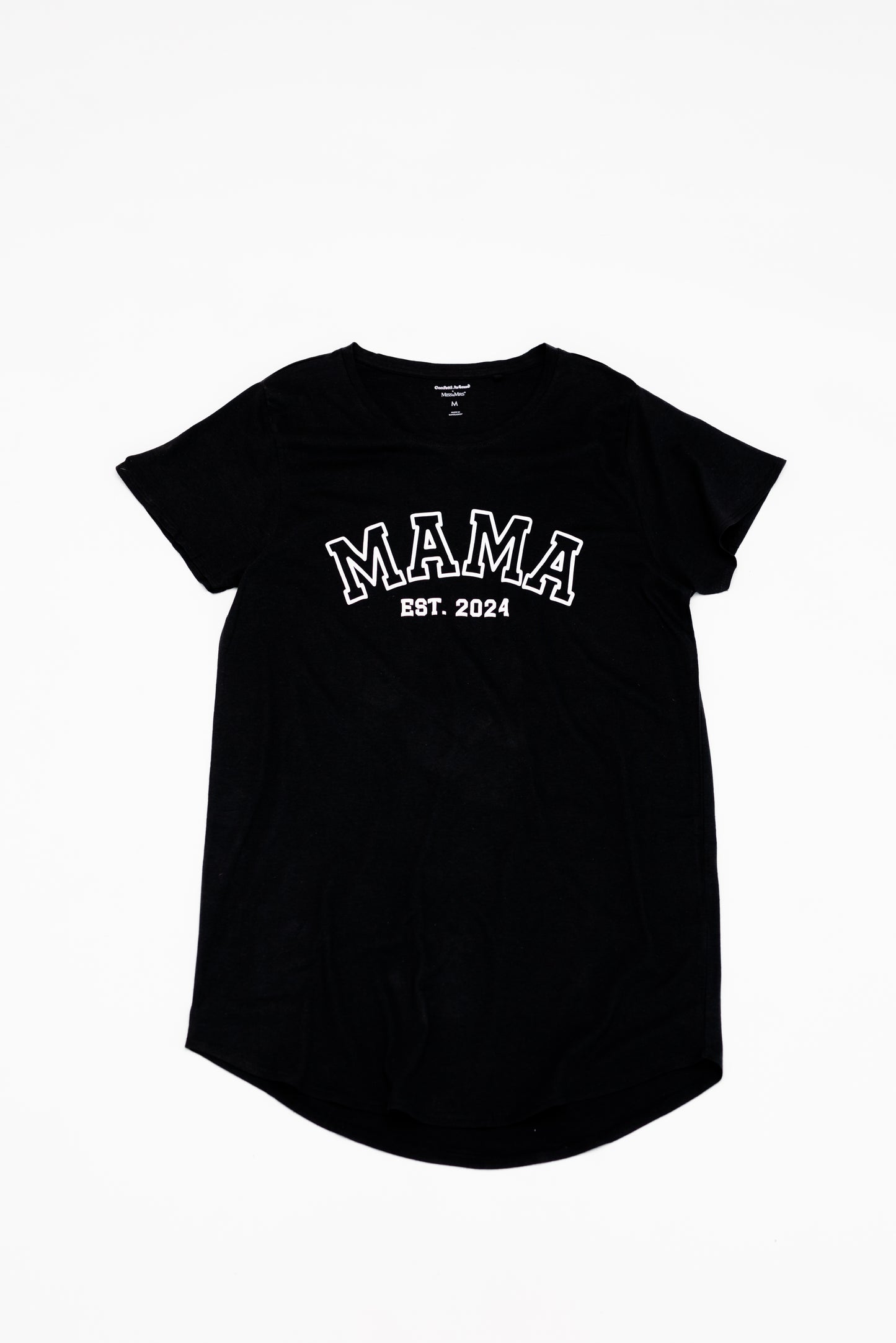 Embossed MAMA Sleep Shirt - Black