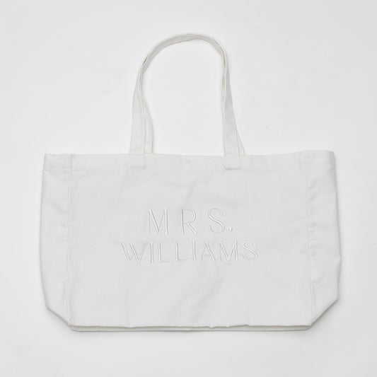 Custom MRS Tote Bag with the last name personalization