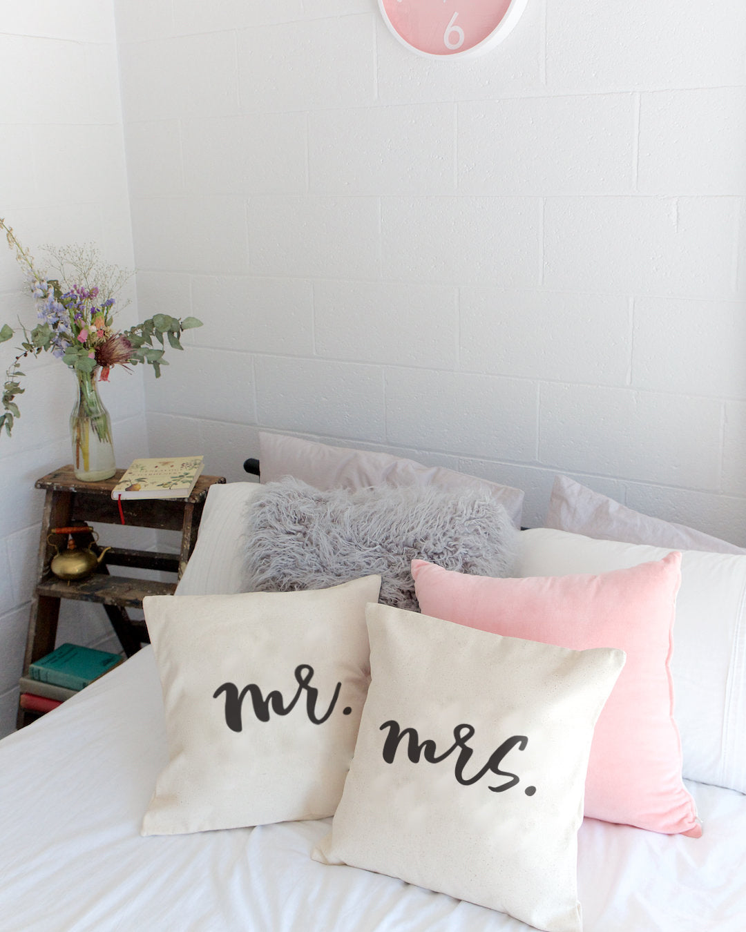 Mr. and Mrs. Pillow Covers, 2-Pack