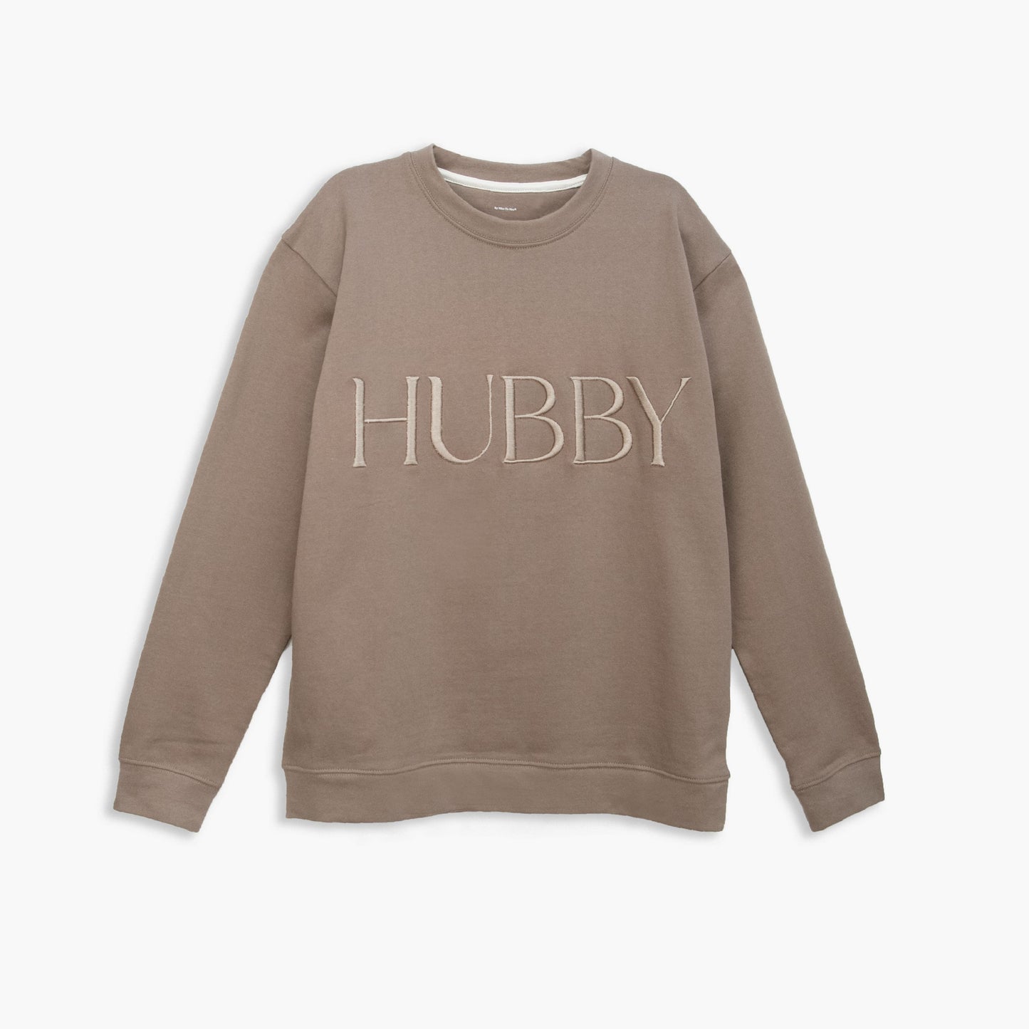 Embroidered HUBBY Sweatshirt - Mocha