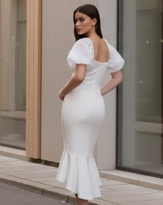 Diana Midi Dress - White