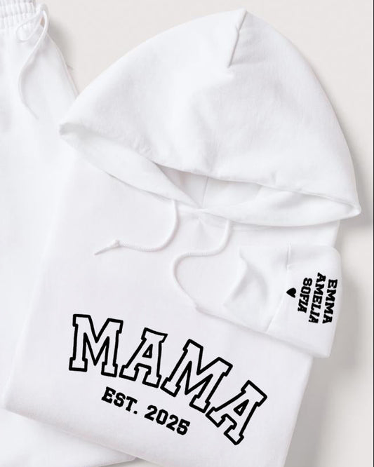 Embossed MAMA Hoodie & Joggers Set - Contrast