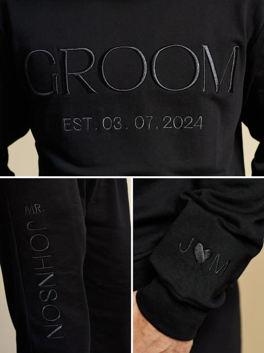 BRIDE + GROOM Crewnecks Set (Embroidered)