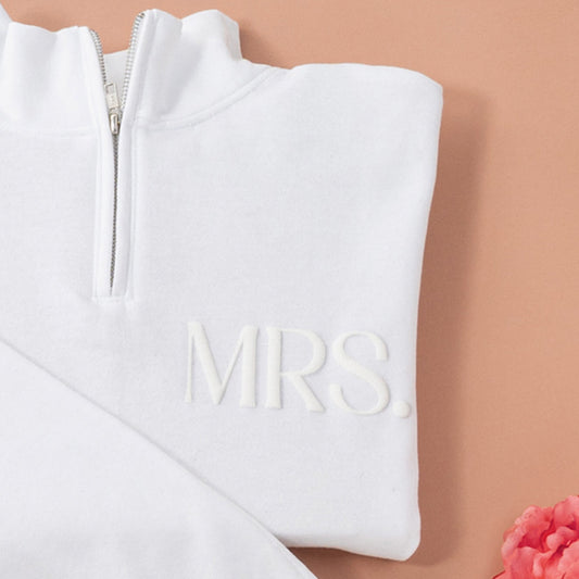 Embossed MRS Quarter Zip & Joggers Set - Monochrome