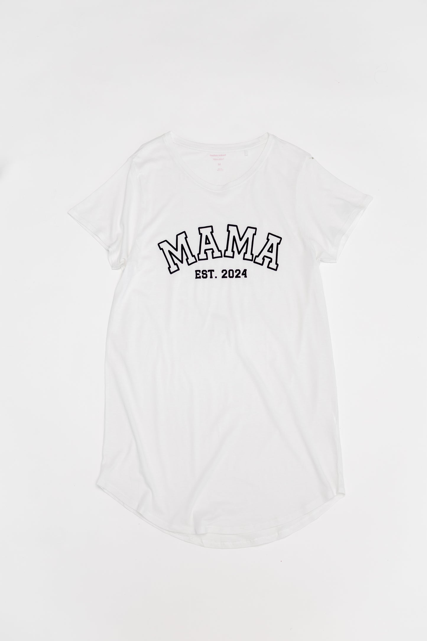 Embossed MAMA Sleep Shirt - White