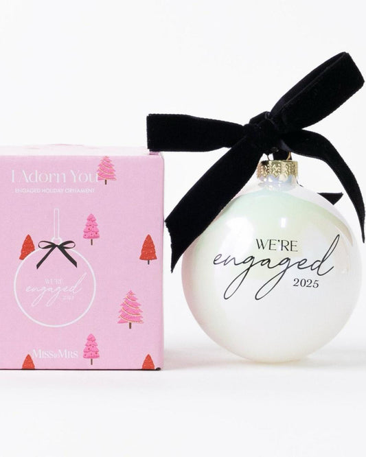 We're Engaged 2025 Glass Tree Ornament