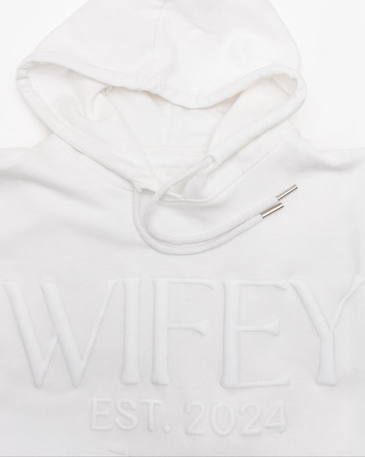 Embossed WIFEY & HUBBY Hoodies Bundle - Monochrome