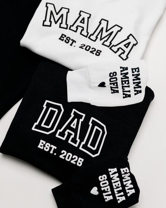 Embossed MAMA & DAD Hoodies Bundle - Contrast