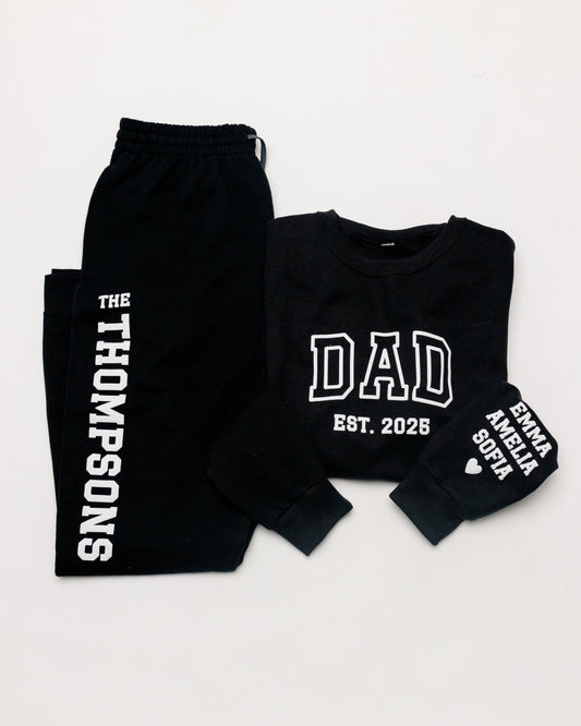 Embossed DAD Sweatshirt & Joggers Set - Contrast