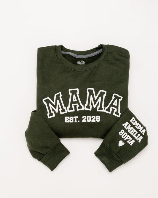 MAMA Crewneck & Joggers Set (3D Puff, Contrast)