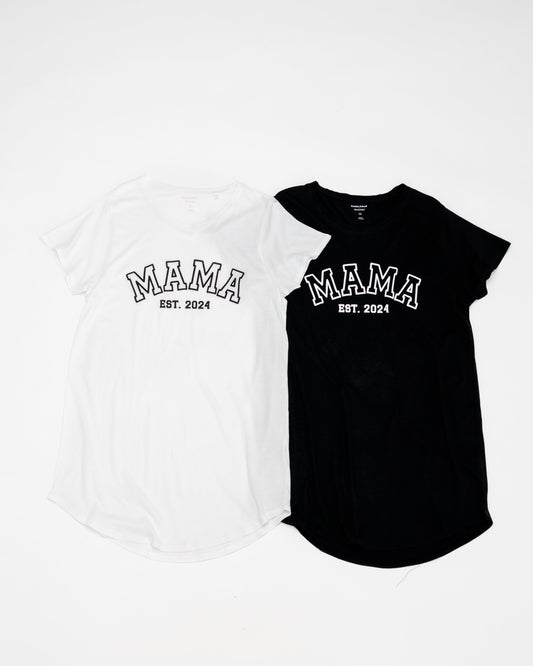 Embossed MAMA Sleep Shirts - Contrast