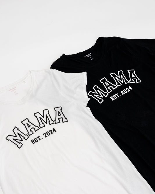 Embossed MAMA Sleep Shirts - Contrast