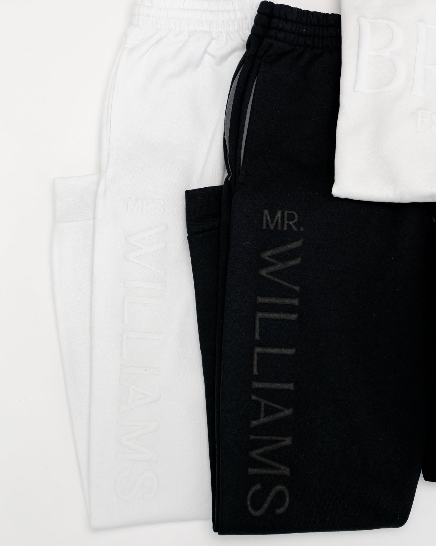 Embossed BRIDE & GROOM Hoodie/Joggers Sets