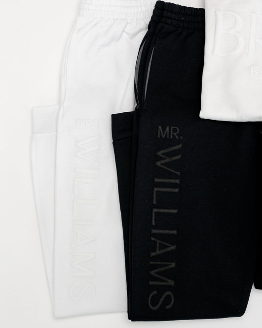 Embossed BRIDE & GROOM Hoodie/Joggers Sets - Monochrome