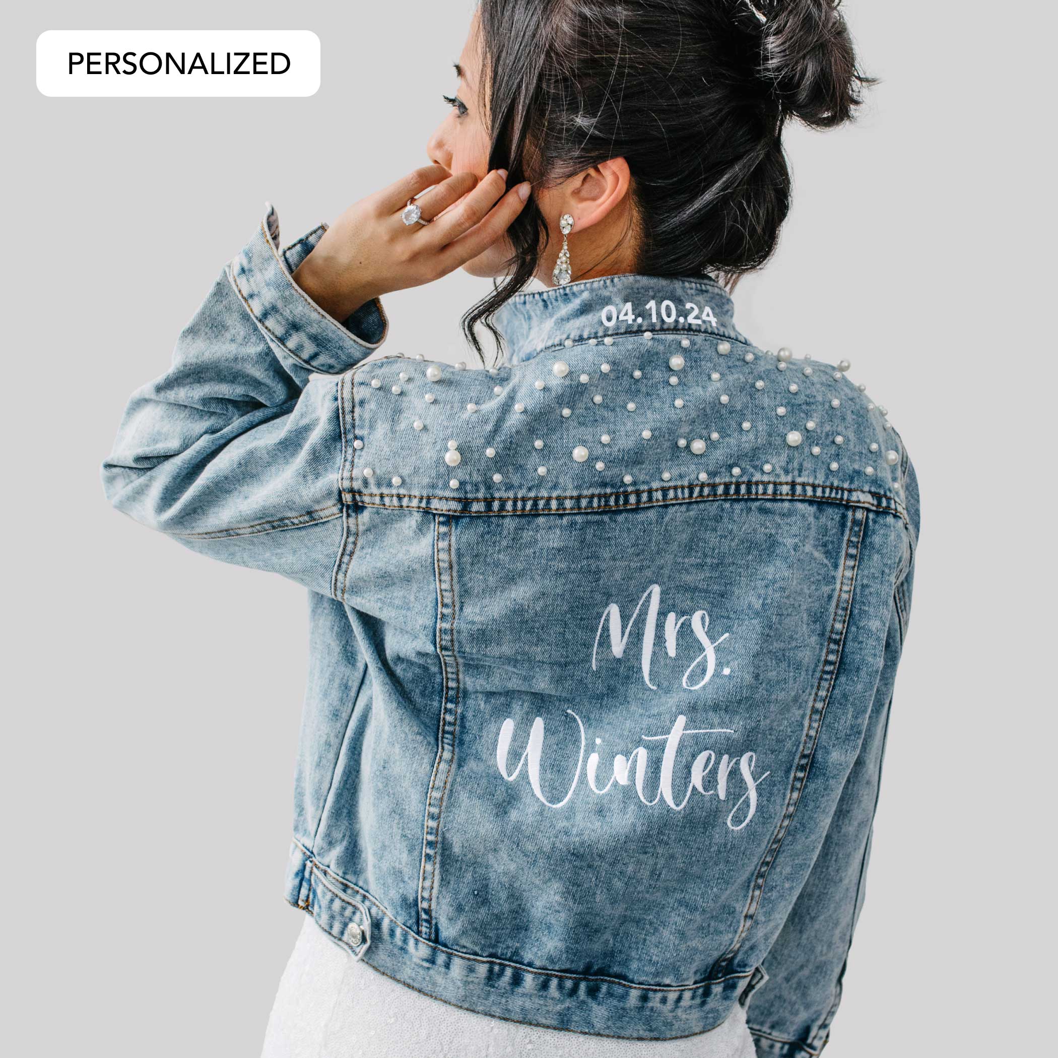 Personalized Bridal Denim Jacket cheapest