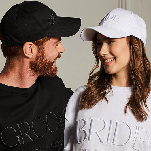 Embroidered BRIDE & GROOM Baseball Hats Bundle