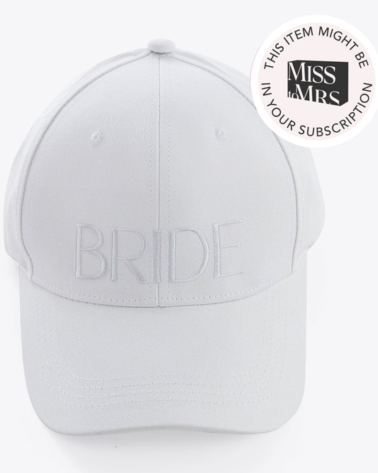BRIDE Embroidered Baseball Hat - White