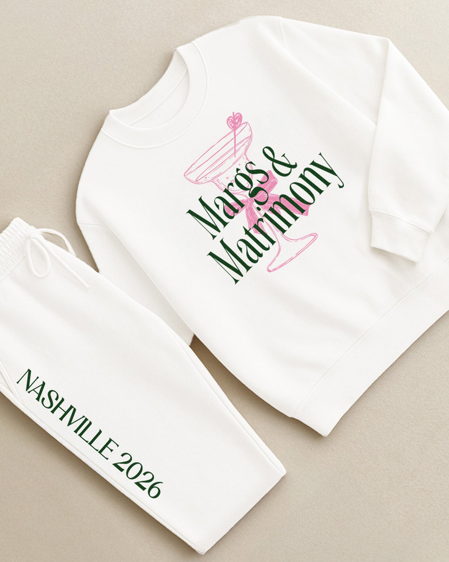 BRIDE & BRIDESMAIDS Crewnecks & Joggers Set (Vinyl)