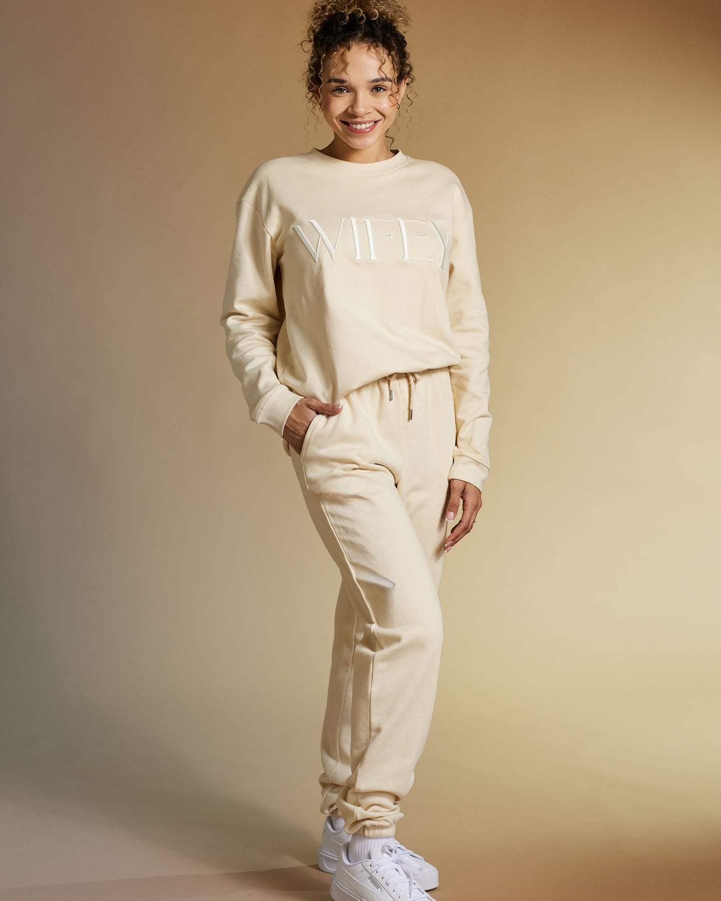 Embroidered WIFEY T-shirt & Joggers Set