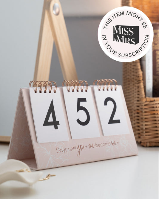 Pink wedding countdown calendar