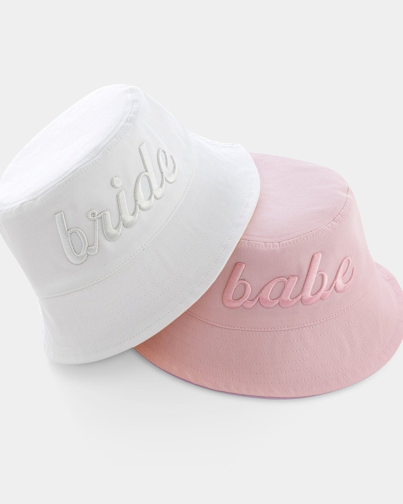 Bride and Babe Embroidered Bucket Hat Set – Miss To Mrs® Shop display picture 1