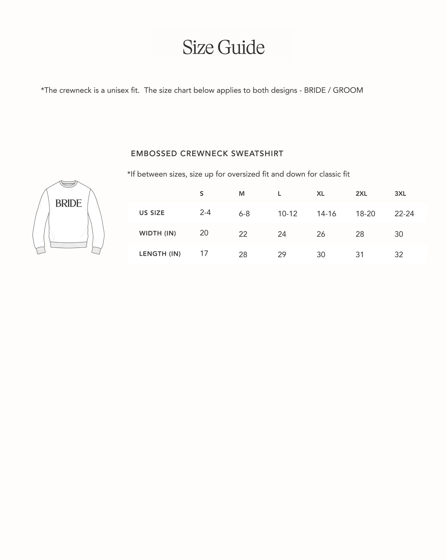 Embossed BRIDE & GROOM Sweatshirts Bundle