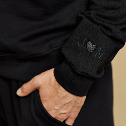 Embroidered GROOM Sweatshirt - Black