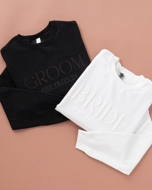 BRIDE + GROOM Crewnecks Bundle (3D Puff)