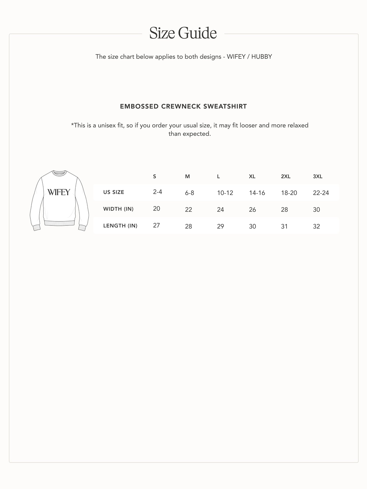 WIFEY + HUBBY Crewnecks Bundle (3D Puff)