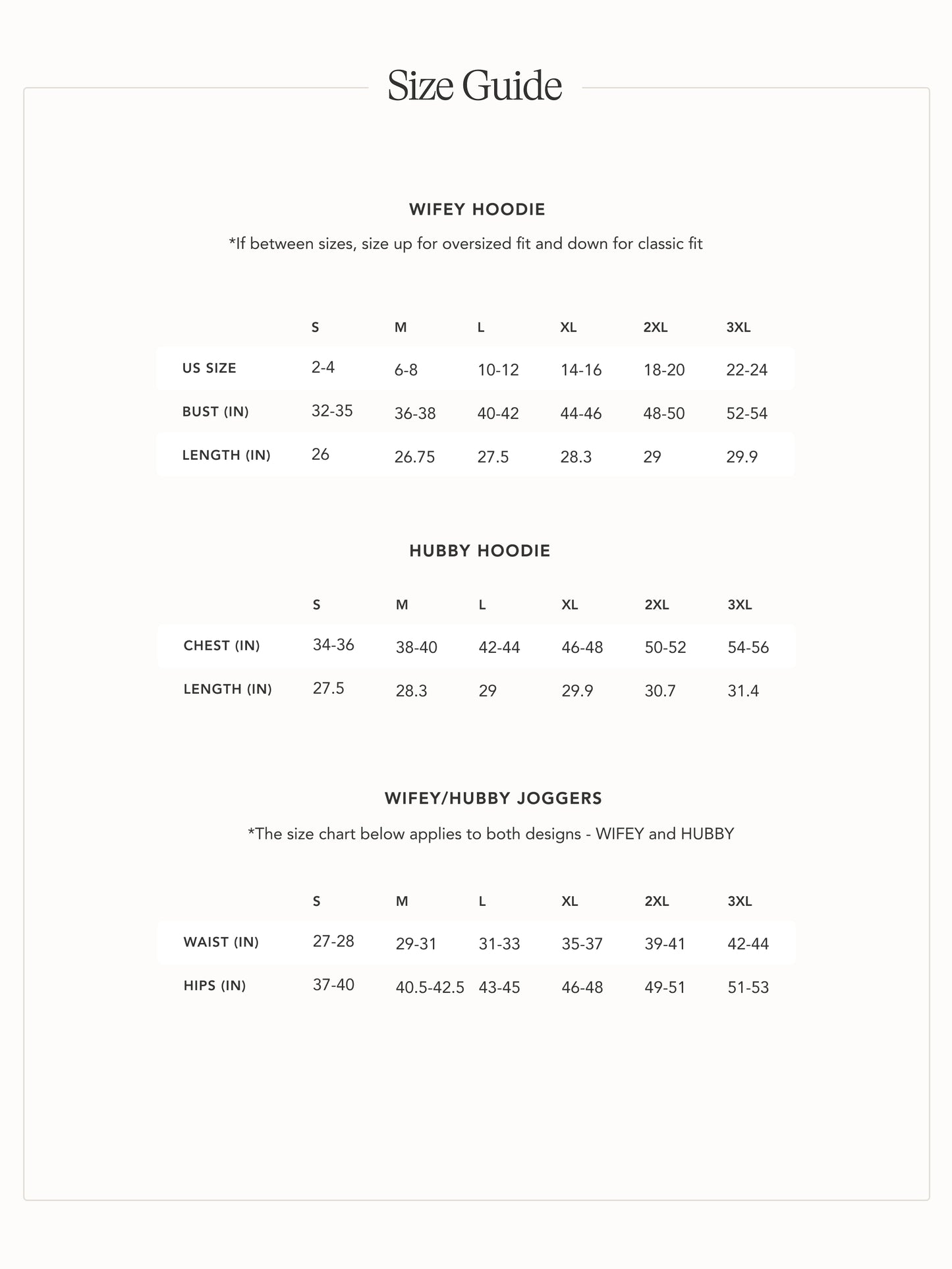 Embossed WIFEY & HUBBY Hoodie/Joggers Sets - Contrast