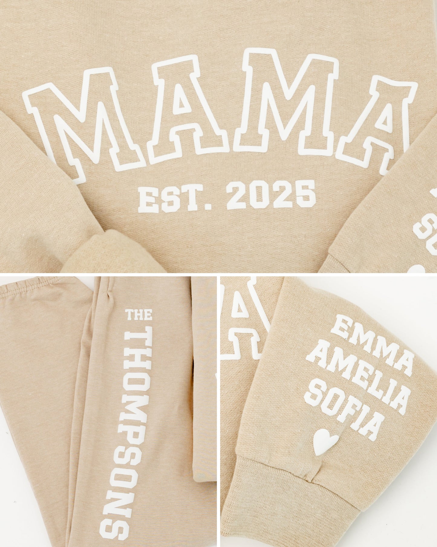 Embossed MAMA & DAD Sweatshirt/Joggers Sets