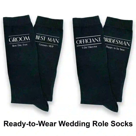 Classic Wedding Role Socks with Funny Sayings