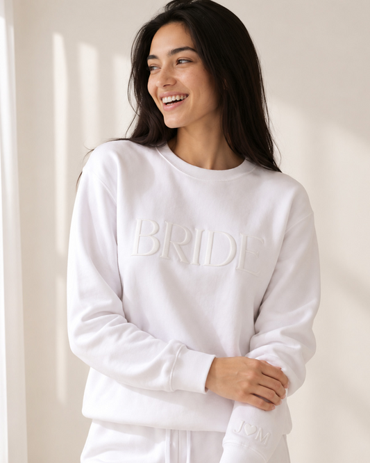 Classic BRIDE + GROOM Crewnecks & Joggers Set (3D Puff)
