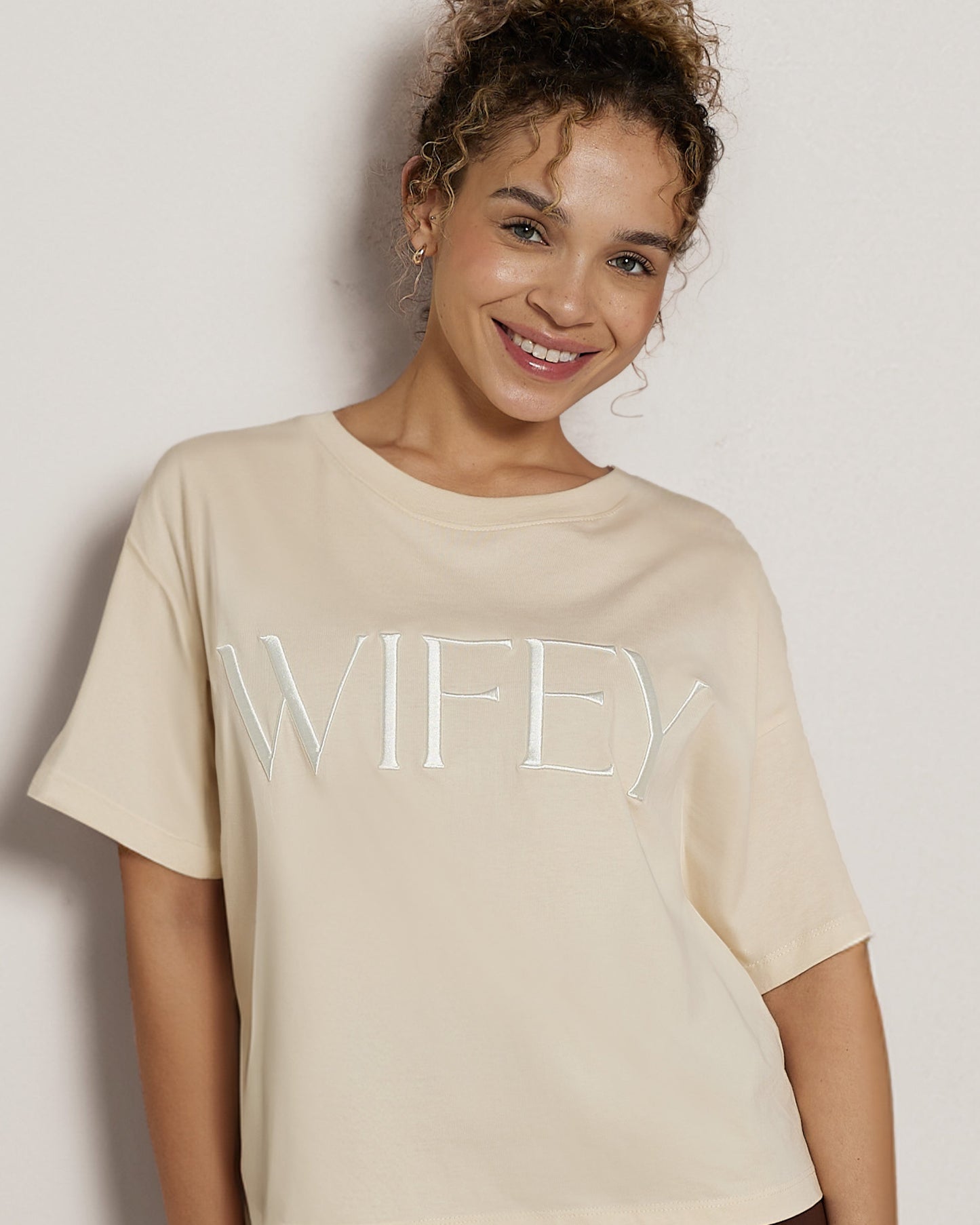 Embroidered WIFEY T-shirt & Joggers Set