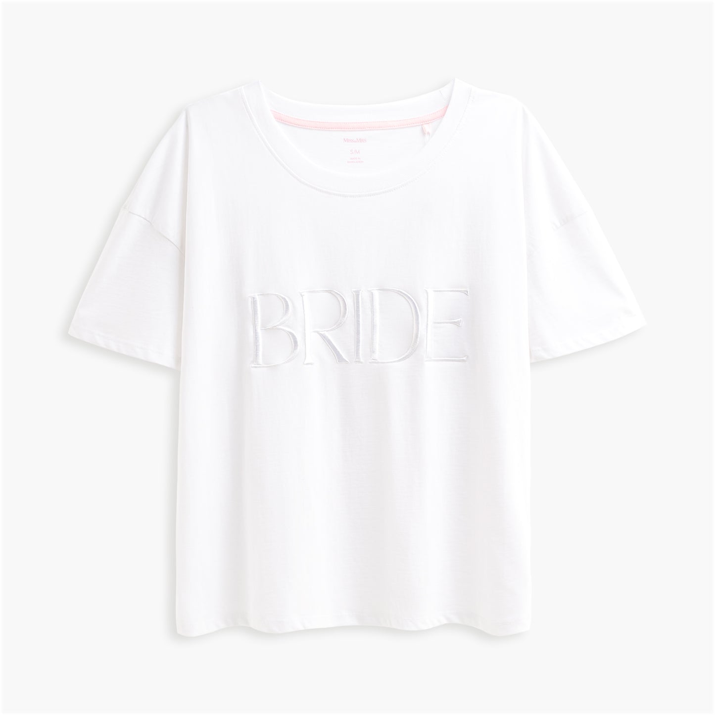 Embroidered BRIDE T-shirt - White