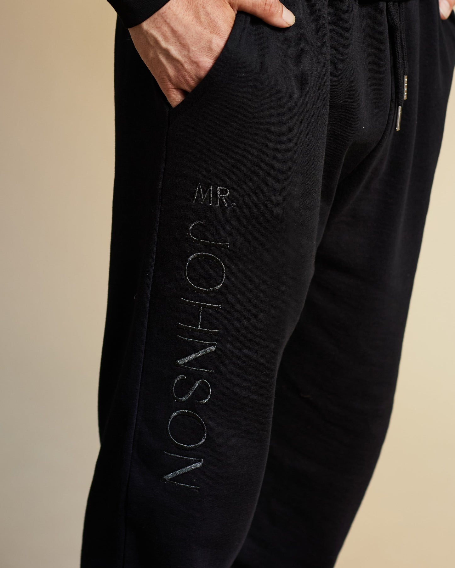 Embroidered GROOM Joggers - Black