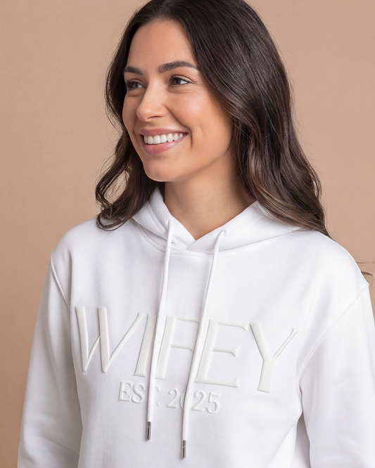 Embossed WIFEY & HUBBY Hoodies Bundle - Monochrome