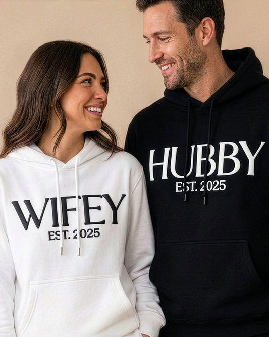 WIFEY + HUBBY Hoodies Bundle (3D Puff)