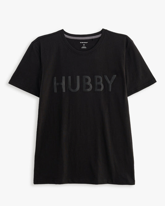 Hubby Puff Print T-shirt. Crewneck black t-shirt made of high-quality 100% cotton.