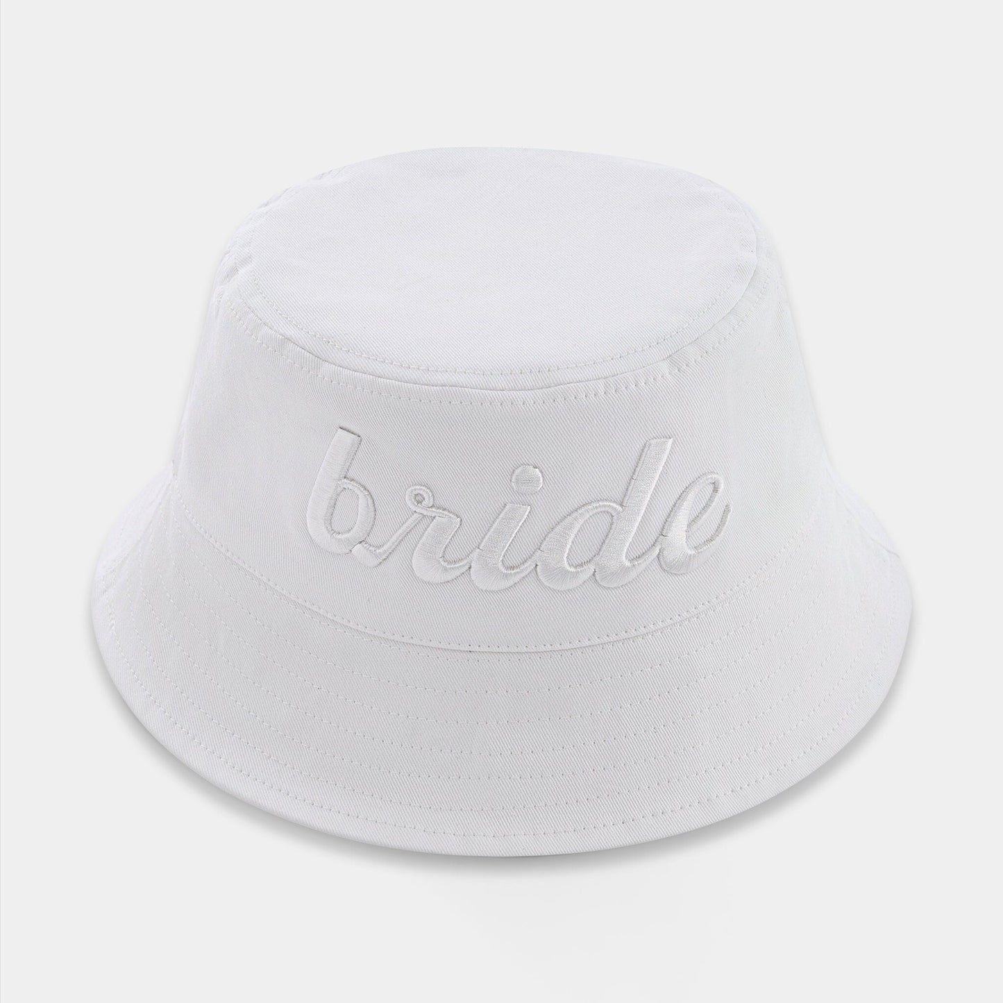 Bride Embroidered Bucket Hat - White
