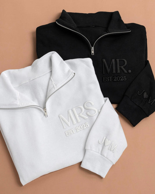 MR + MRS Quarter Zips Bundle (3D Puff)