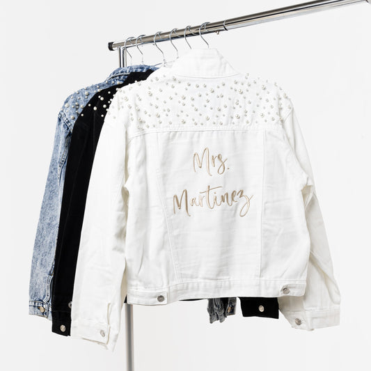 Embroidered Bride Jacket - White