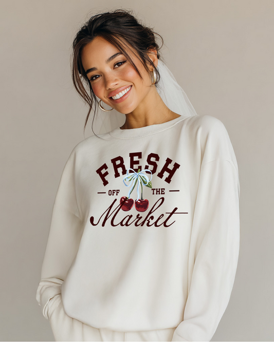 Cherry Fresh Off The Market Bridal Crewneck & Jogger Set | Getting Ready Bride Loungewear
