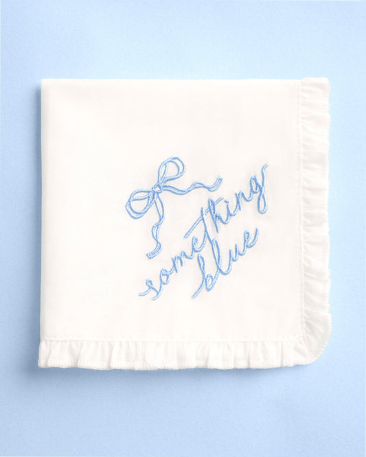 Something Blue Hanky - embroidered handkerchief