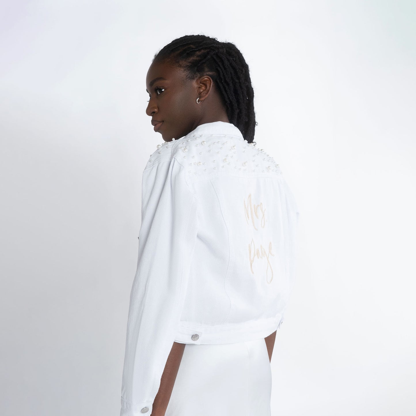 Embroidered Bride Jacket - White
