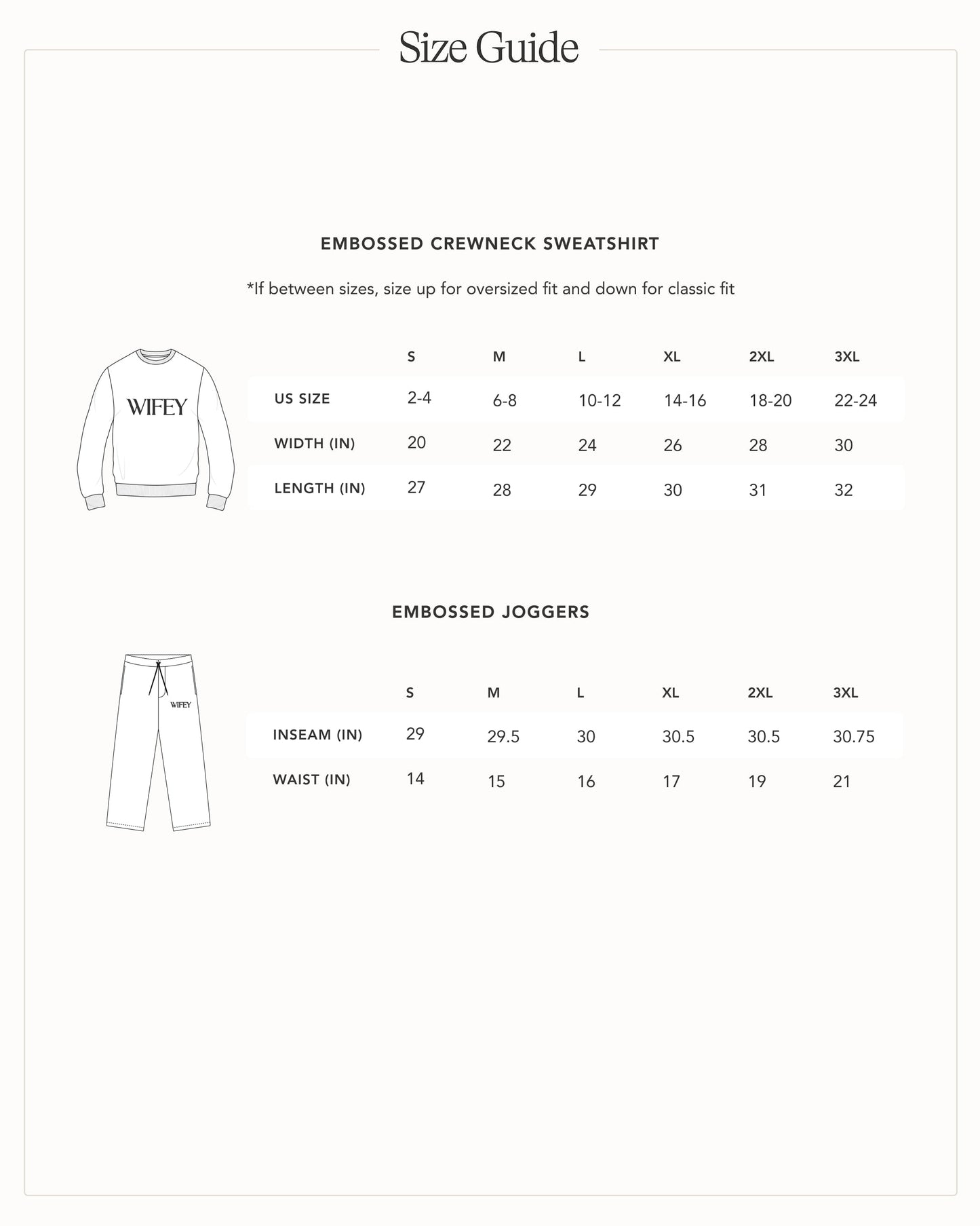 Embossed WIFEY Sweatshirt & Joggers Set - Contrast