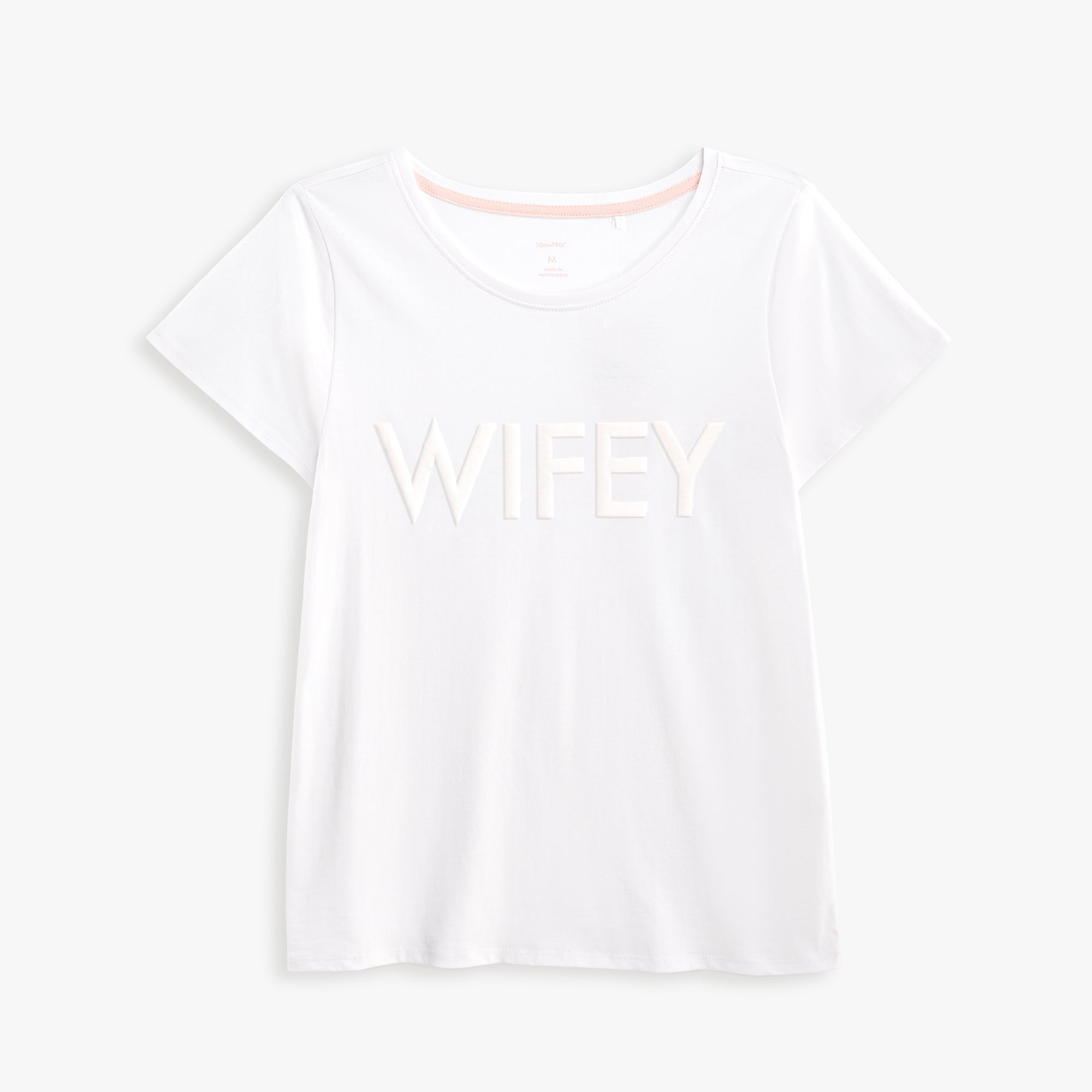 Wifey Puff Print T-shirt - White