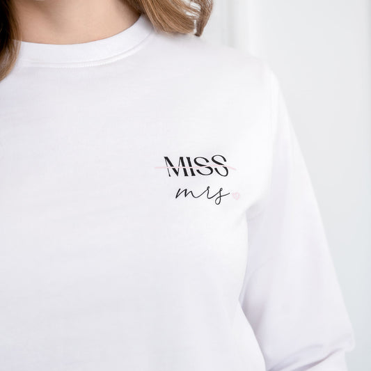 Miss to Mrs White Crewneck Sweatshirt